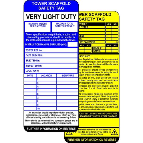 Tower Scaffold Tagging System (TG12-1)